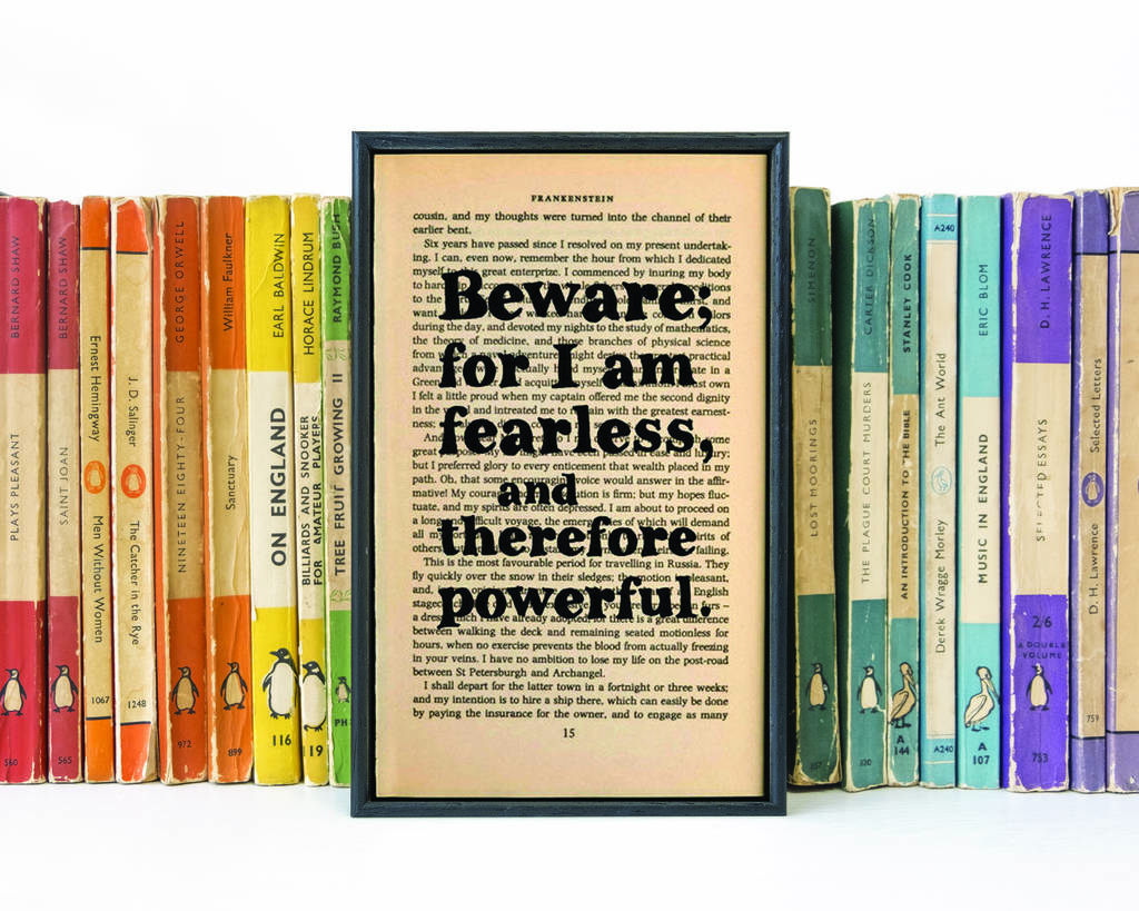 Book Lover 'Beware For I Am Fearless' Quote Print, 1 of 5