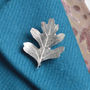 Hawthorn Leaf Pewter Brooch, Jewellery Gifts For Her, thumbnail 1 of 7