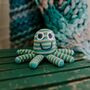 Crochet Baby Soft Toy Octopus Green Rattle, thumbnail 12 of 12