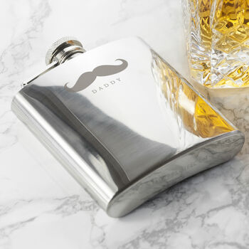 Personalised Moustache Hip Flask, 4 of 8