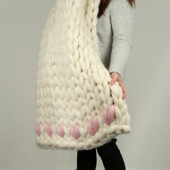 Heart Blanket Arm Knitting Kit, 5 of 7