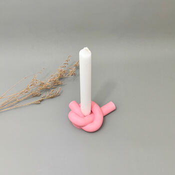 Knot Dinner Candle Holder And Pink Candlestick Holder, 5 of 11