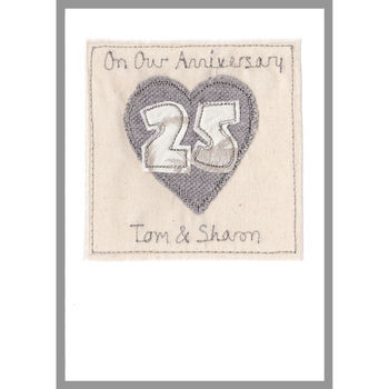 Personalised 25th Silver Wedding Anniversary Card, 6 of 12