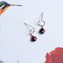 Dainty Rhodolite Garnet Drop Earrings, thumbnail 2 of 9