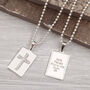 Mens Personalised Crucifix Dog Tag Necklace, thumbnail 1 of 3