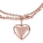 18 K Rose Gold Plated Nugget Heart Locket Bracelet, thumbnail 2 of 5
