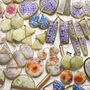 Art Deco Starburst Festive Navy Statement Earrings, thumbnail 3 of 9