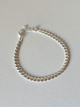 Sterling Silver Interlinked Heart Bracelet, 7 of 7