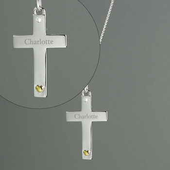 Personalised Sterling Silver Cross Necklace, 2 of 6