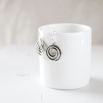 Silver Plated Spiral Earrings, 5 of 9