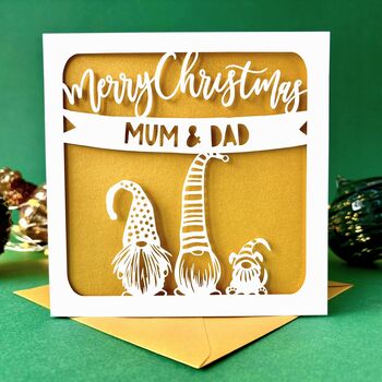 Gonks Christmas Gnomes Personalised Family Christmas Card, 2 of 6