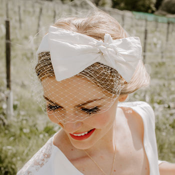 Personalised Ivory Headband Birdcage Wedding Veil, 3 of 5