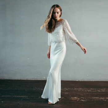 Beaded Bridal Top | Sequined Wedding Dress Topper, 9 of 11