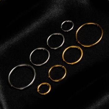 Silver Stainless Steel Hoop Earrings For Men, 6 of 10