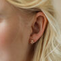 Crystal Pizza Stud Earrings In Gold Plating, thumbnail 1 of 4