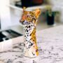 Hand Painted Ceramic Leopard Head Vase, thumbnail 3 of 3