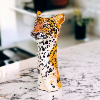 Hand Painted Ceramic Leopard Head Vase, 3 of 3