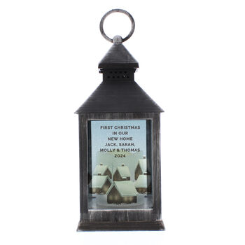 Personalised Christmas Town Black Lantern – Christmas Ornament, 5 of 5