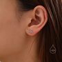 Tiny Bat Wing Stud Earrings In Sterling Silver, thumbnail 7 of 12