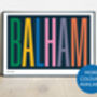 Balham Typographic Print, thumbnail 1 of 7