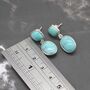 Turquoise Earrings: Silver, December Birthstone, thumbnail 7 of 7