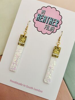 Cigarette Glitter Resin Earrings / Edgy Grunge Jewellery Alt Fashion Statement / Kitsch Jewellery / Bold Gift Fashion Forward Accessory, 5 of 5