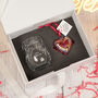 Bows And Hearts Happy Anniversary Stemless Glass With Red Heart Gift Set, thumbnail 1 of 7