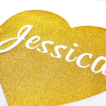 Personalised Glitter Heart T Shirt, 3 of 5