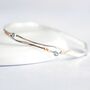 Sterling Silver White Opal And Blue Topaz Bangle, thumbnail 3 of 7