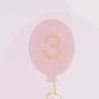Age Three Balloon Birthday Card, thumbnail 3 of 3