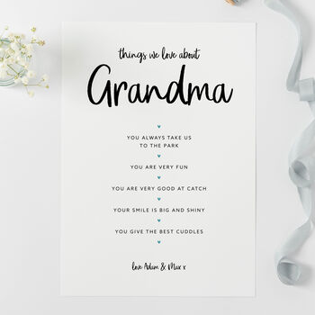 Things We Love About Grandma Print, 3 of 6