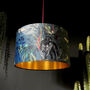 Panther Velvet Lampshade With Gold Lining In Smoke, thumbnail 1 of 3