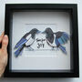 Framed Personalised Magpie Couple Anniversary Print, thumbnail 1 of 4