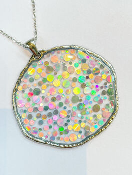 Large Disco Necklace With Silver Sparkles, 4 of 8