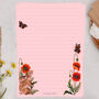 A5 Pink Letter Writing Paper With Rabbit And Poppies, thumbnail 1 of 4