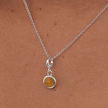 Sterling Silver Yellow Lightning Resin Charm Necklace, 2 of 6