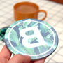 Tropical Leaf Monogram Glass Coaster, thumbnail 11 of 11