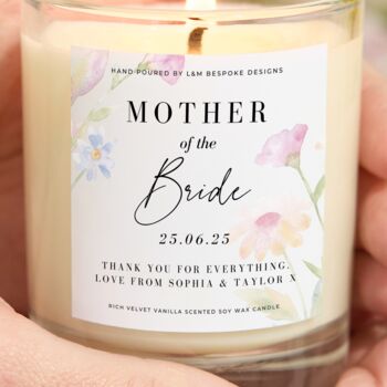 Mother Of The Bride Personalised Floral Candle, 6 of 9