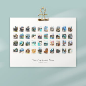 40th Birthday Or Anniversary Watercolour Places Print, 2 of 5