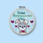 Some Bunny Loves You Cross Stitch Kit For Beginners, thumbnail 1 of 6