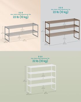 Shoe Rack Shelves Stackable Shoe Storage Organiser, 2 of 7
