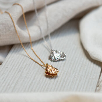 Gaia Sterling Silver Oyster Shell And Pearl Necklace, 7 of 11