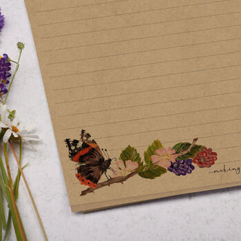 A4 Kraft Letter Writing Paper With Butterflies, 2 of 4