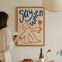 Say When Doodle Funny Wine Wall Art Print, thumbnail 1 of 11