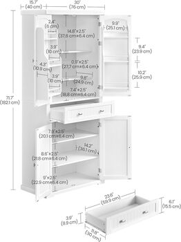 Tall Kitchen Pantry Cupboard High Storage Cabinet, 2 of 8