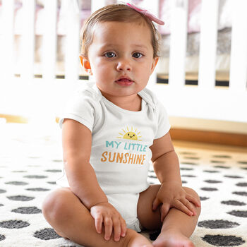 Organic Cotton My Little Sunshine Baby Grow, 4 of 6