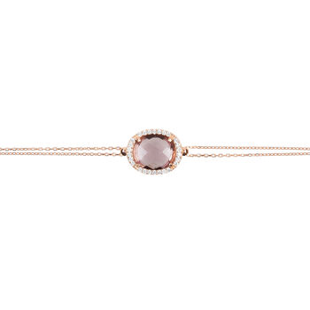 Beatrice Oval Gemstone Bracelet Rose Gold Plated Silver, 12 of 12