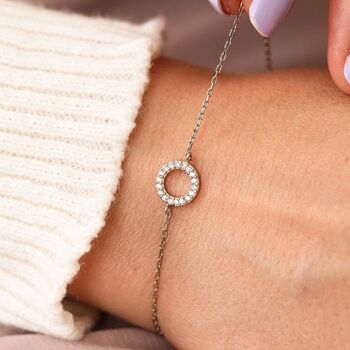 Circle Bracelet And Stud Set In Sterling Silver, 4 of 5