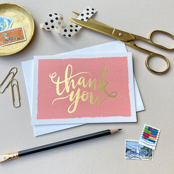 Thank You Script Box Set Of Eight Pastel Note Cards, 3 of 10