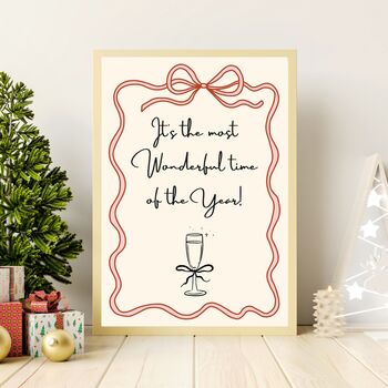 A4 Christmas Art Print, It's The Most Wonderful Time Of The Year, 3 of 5